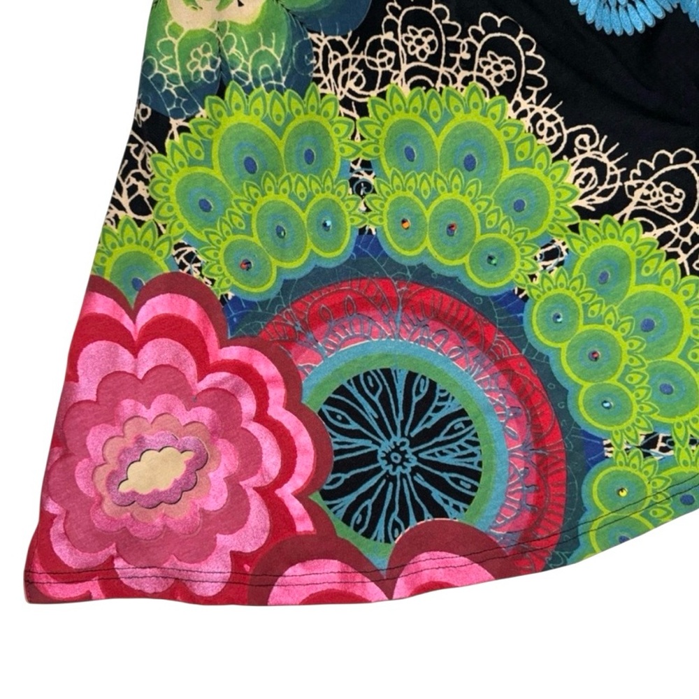 DESIGUAL A-line Knee Length Multicolor Elastic Waist Galactica Skirt - Picture 11 of 12
